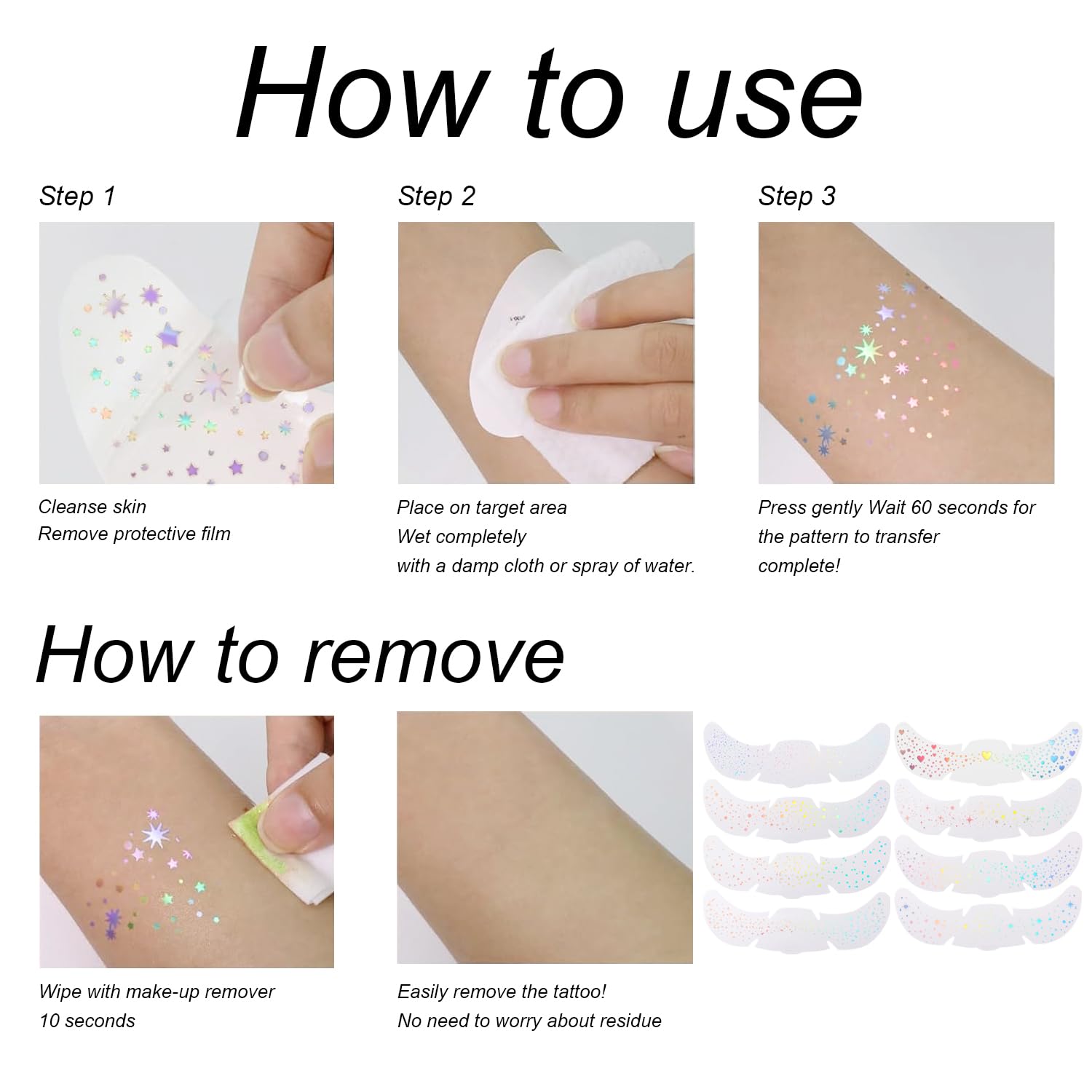 GADMLURY easy-to-use glitter freckles create a fun, non-permanent glow.