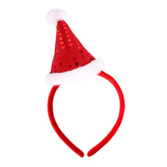 Gaduupa Christmas headband with Santa hat design adds festive charm to outfits.