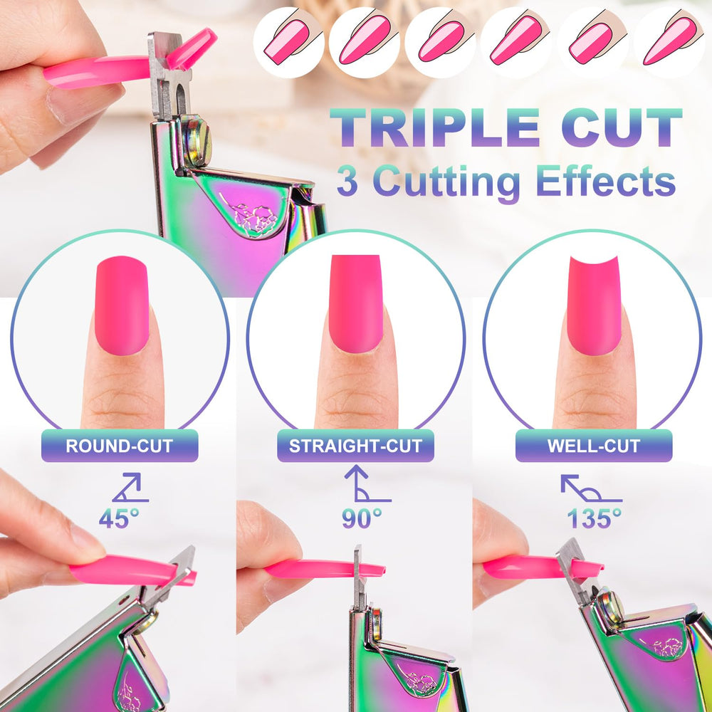 GA&EN Chameleon adjustable-angle guide shows 45°, 90°, and 136° nail shapes.