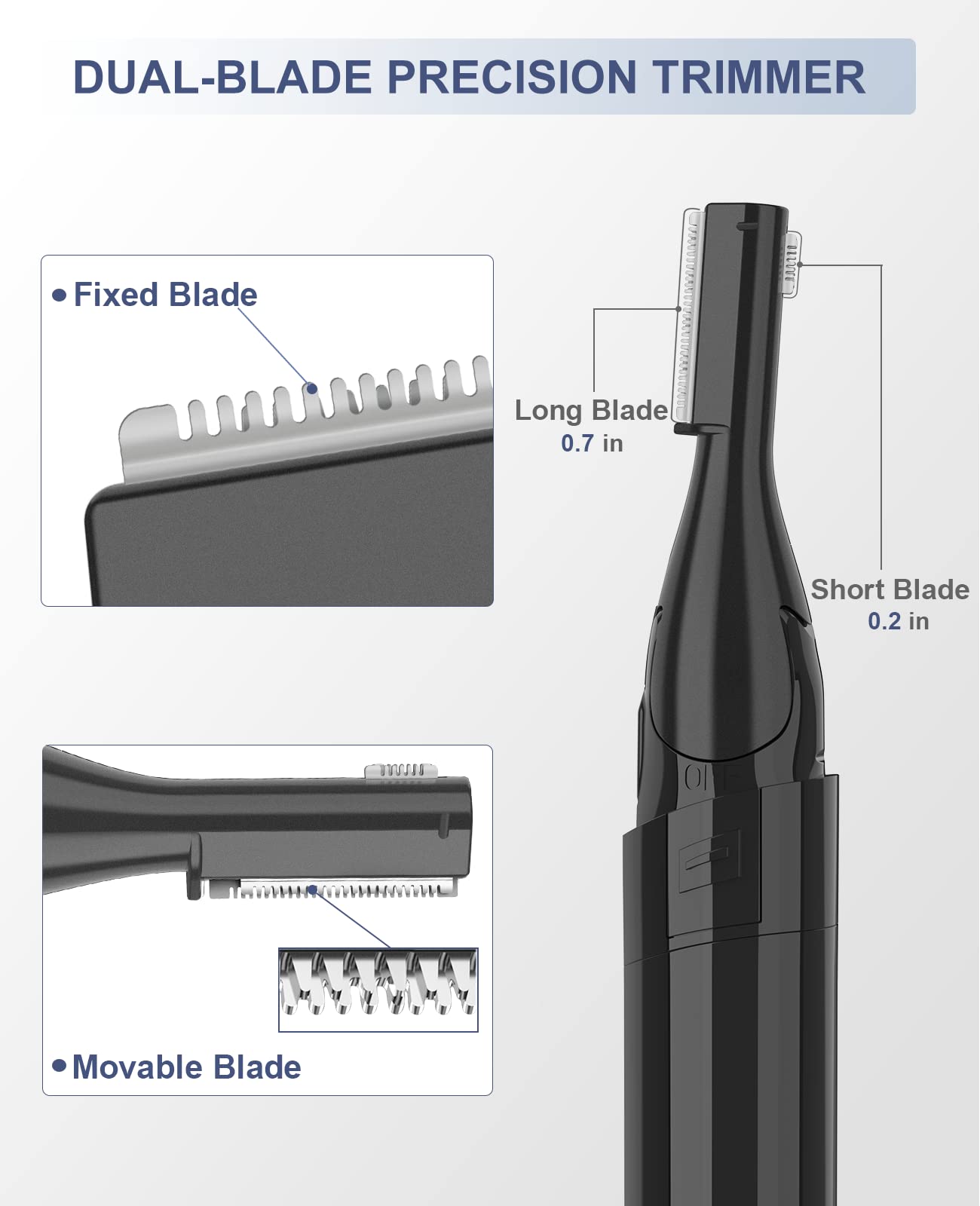 GAERUO Electric Eyebrow Trimmer with battery included for cordless convenience