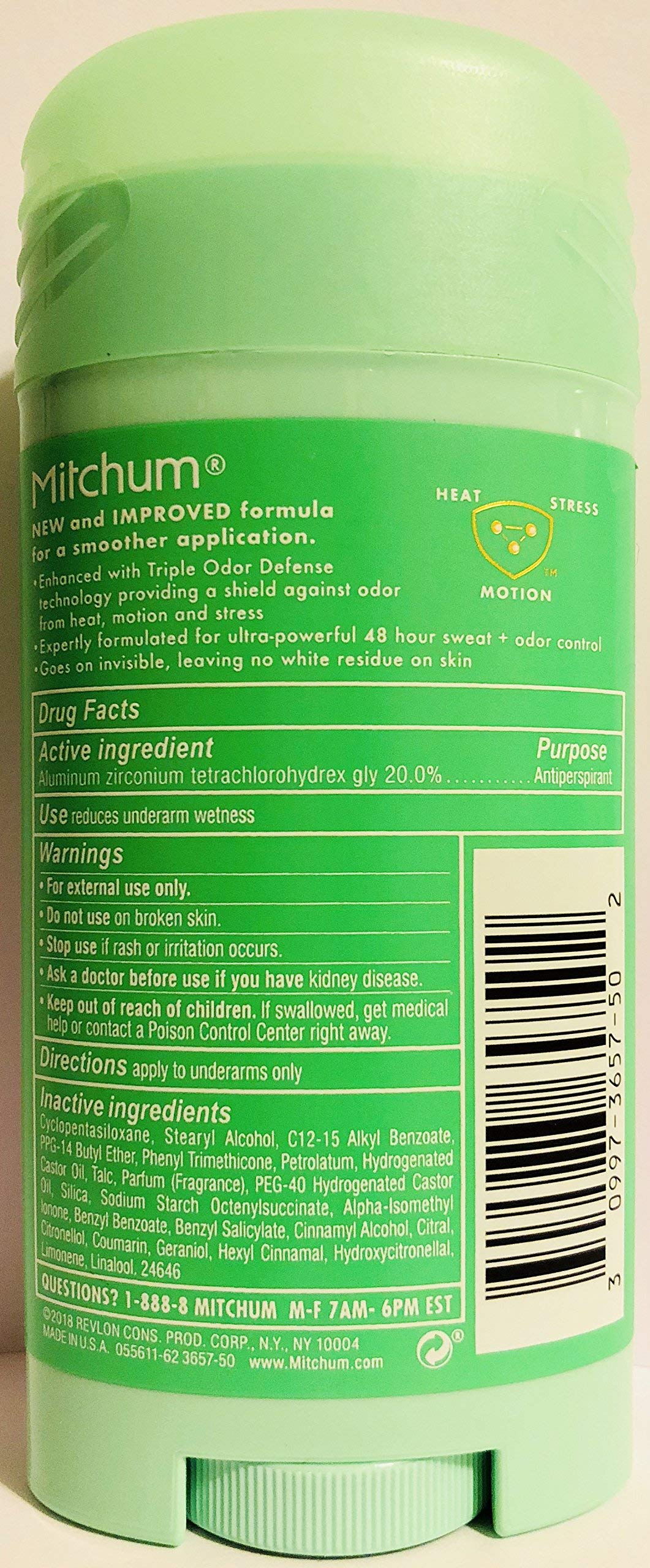 Gafalr Mitchum 2-pack stick image emphasizes aloe moisturizing benefit and convenience.