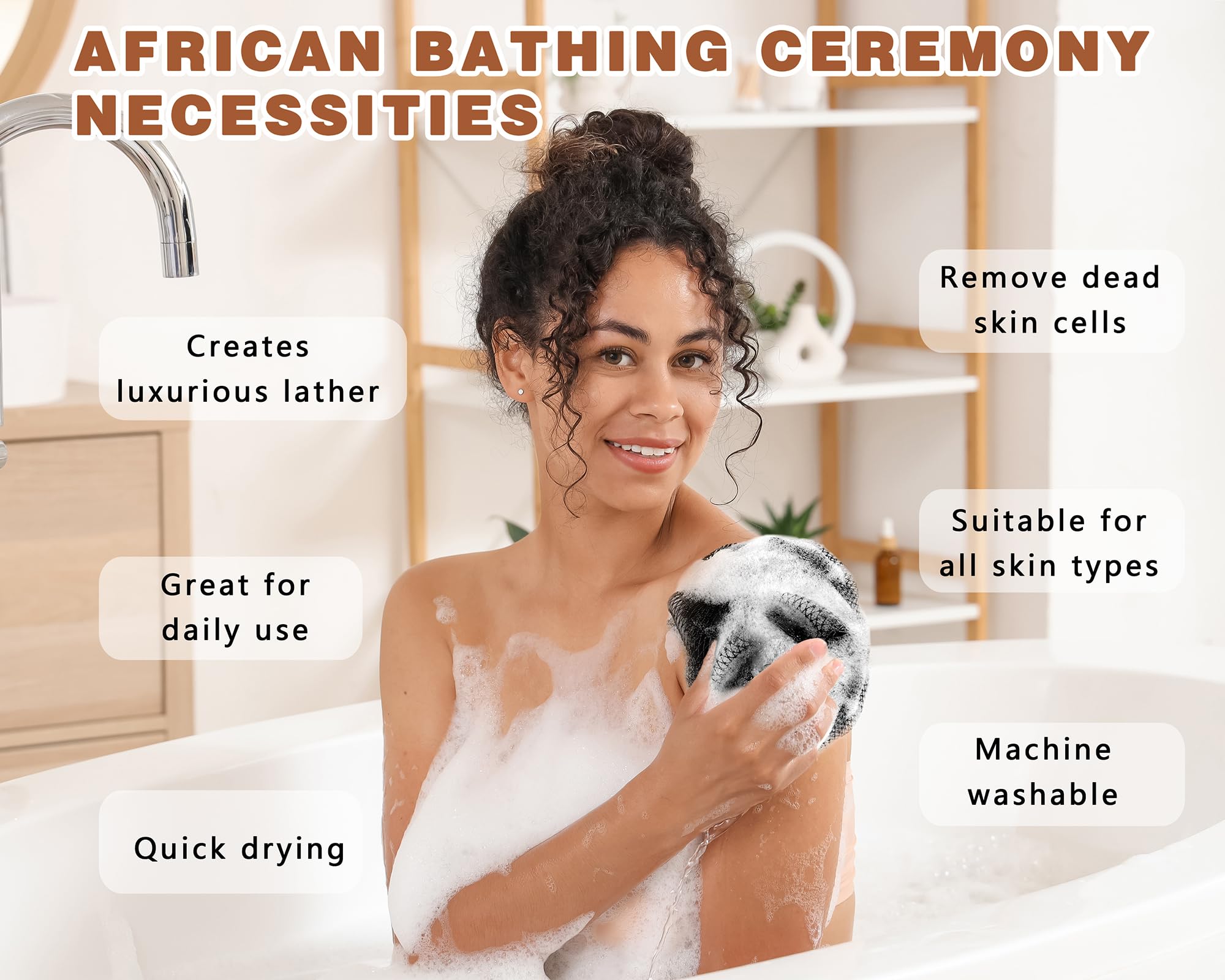 Gainlove African net sponge quick-drying design reduces moisture buildup