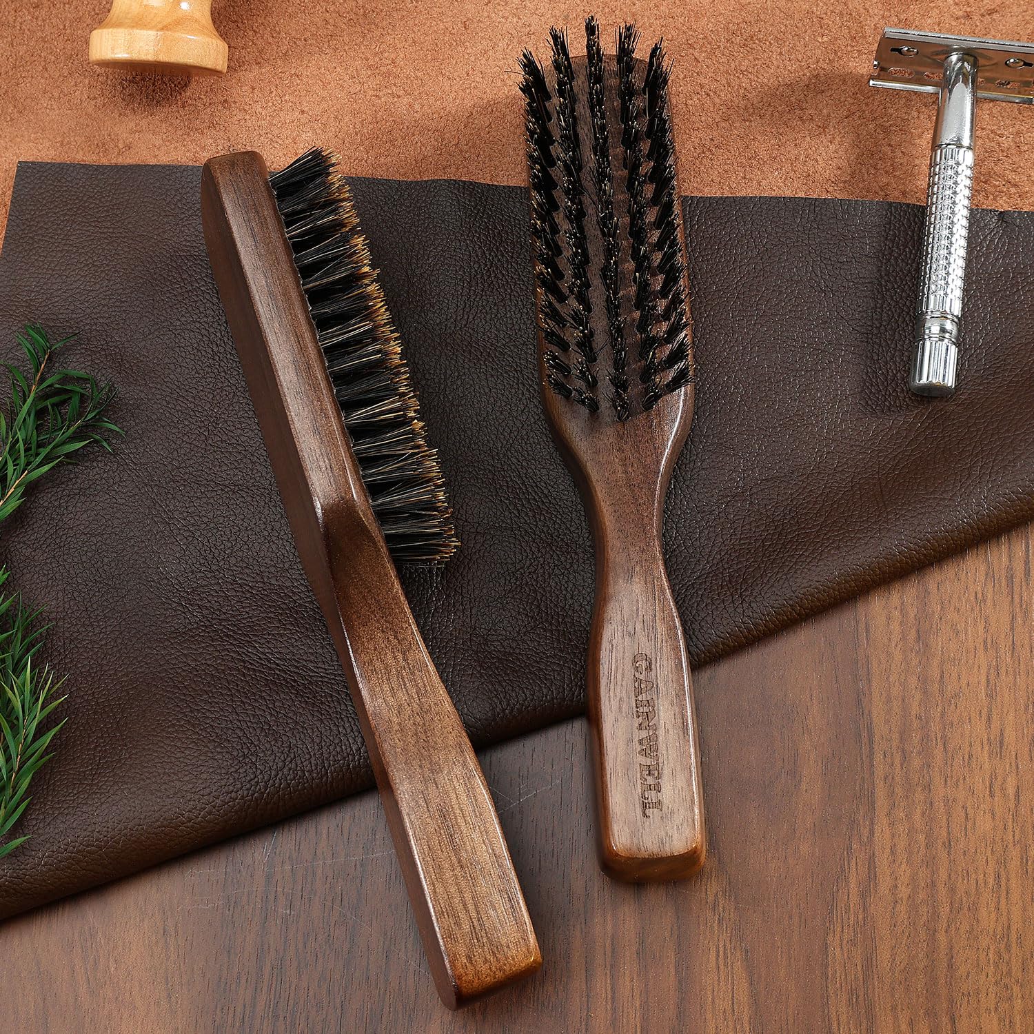 GAINWELL beard-styling brush helps distribute beard oil for healthier-looking facial hair.