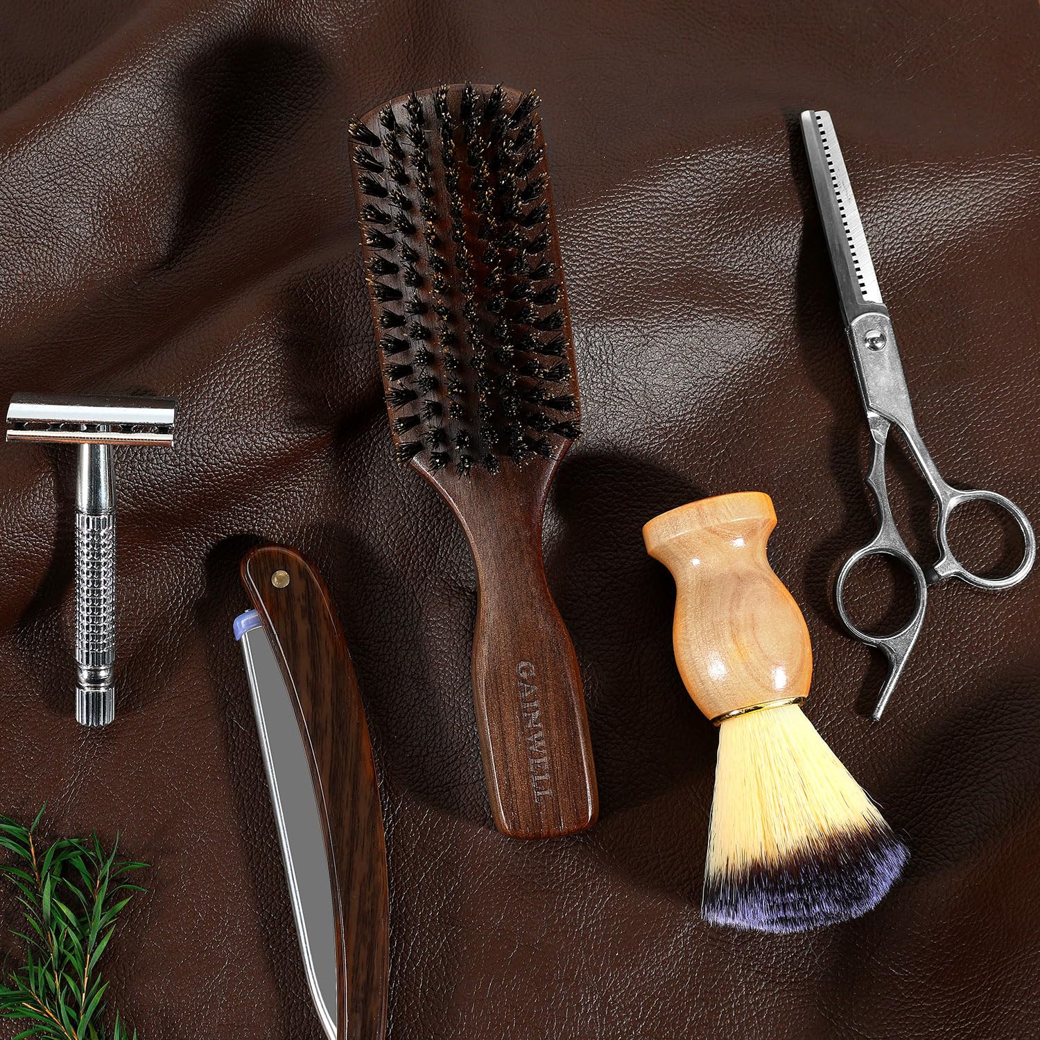 GAINWELL black walnut handle hairbrush highlights natural wood feel and durable grip.