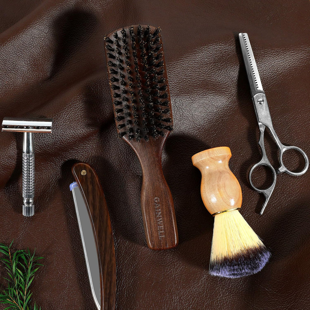 GAINWELL black walnut handle hairbrush highlights natural wood feel and durable grip.
