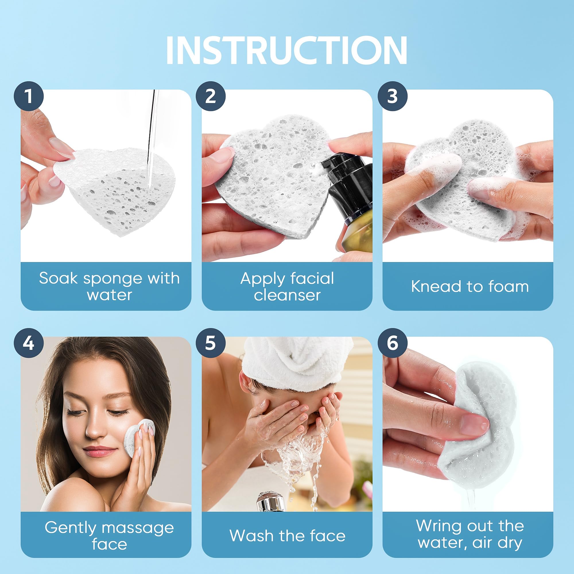GAINWELL daily cleansing sponges in use for makeup removal