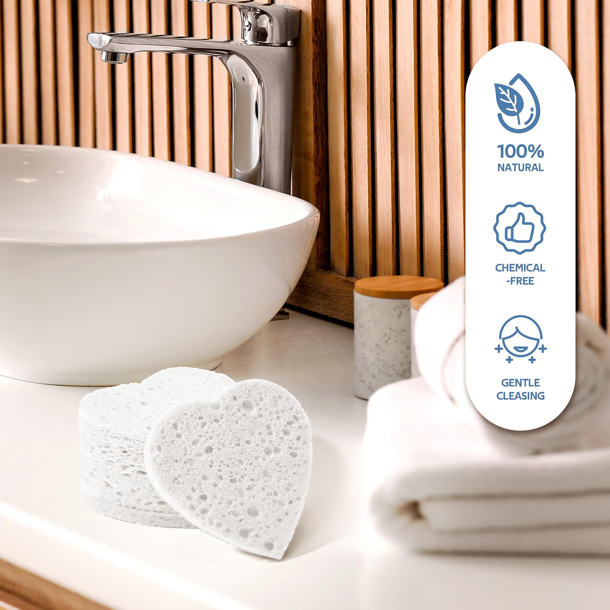 GAINWELL eco-friendly wood-pulp sponges in pristine white