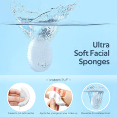 GAINWELL face sponges in hand demonstrating soft, reusable cleansing for gentle exfoliation.