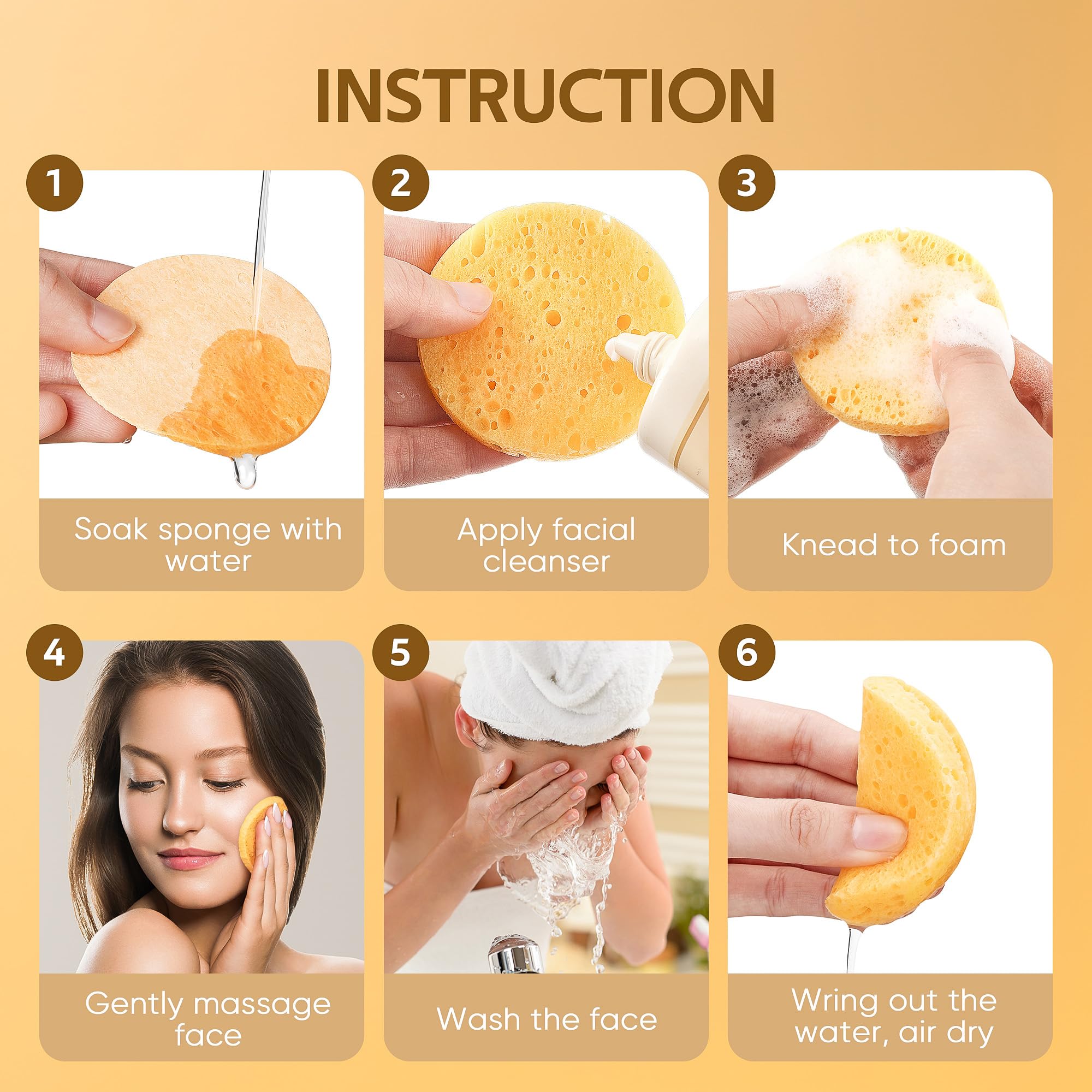 Gainwell facial sponge close-up shows soft texture for smoothing