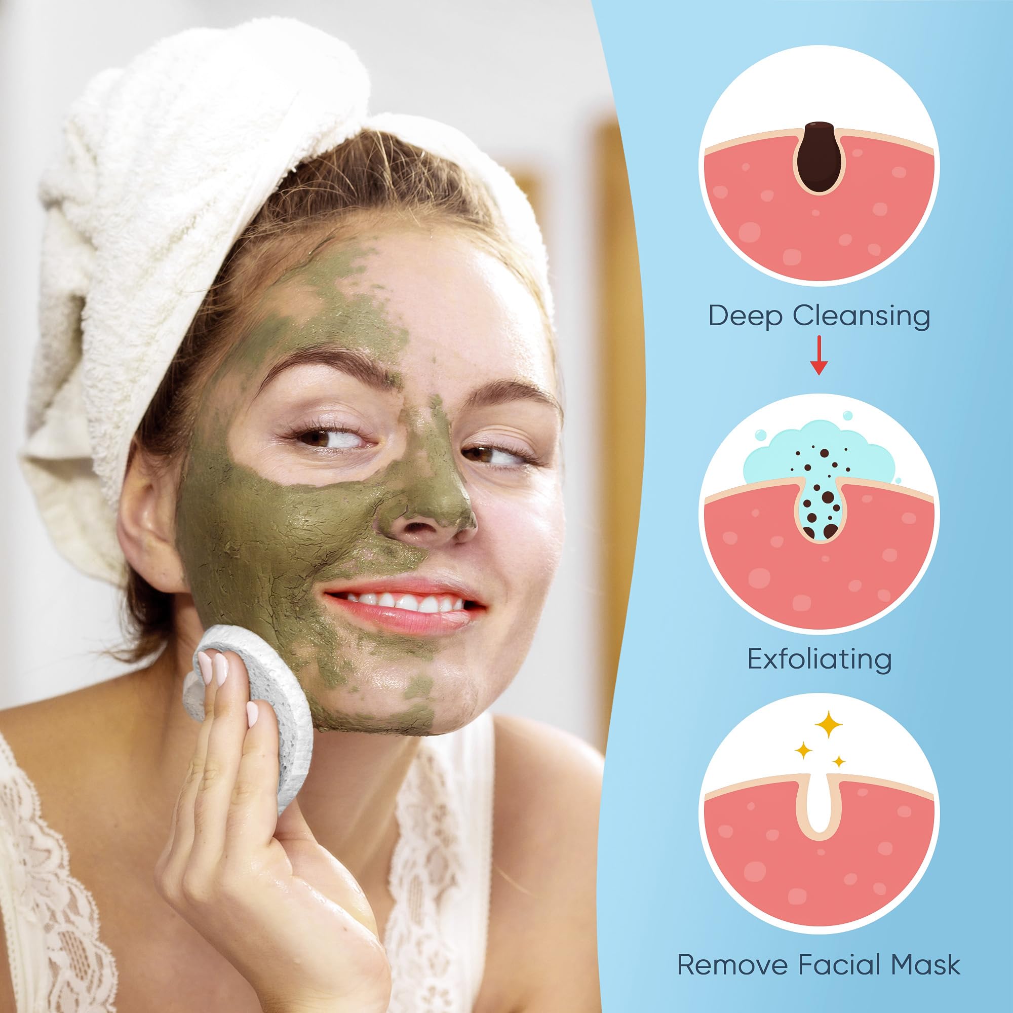 GAINWELL travel-sized sponges fitting palm for on-the-go skincare