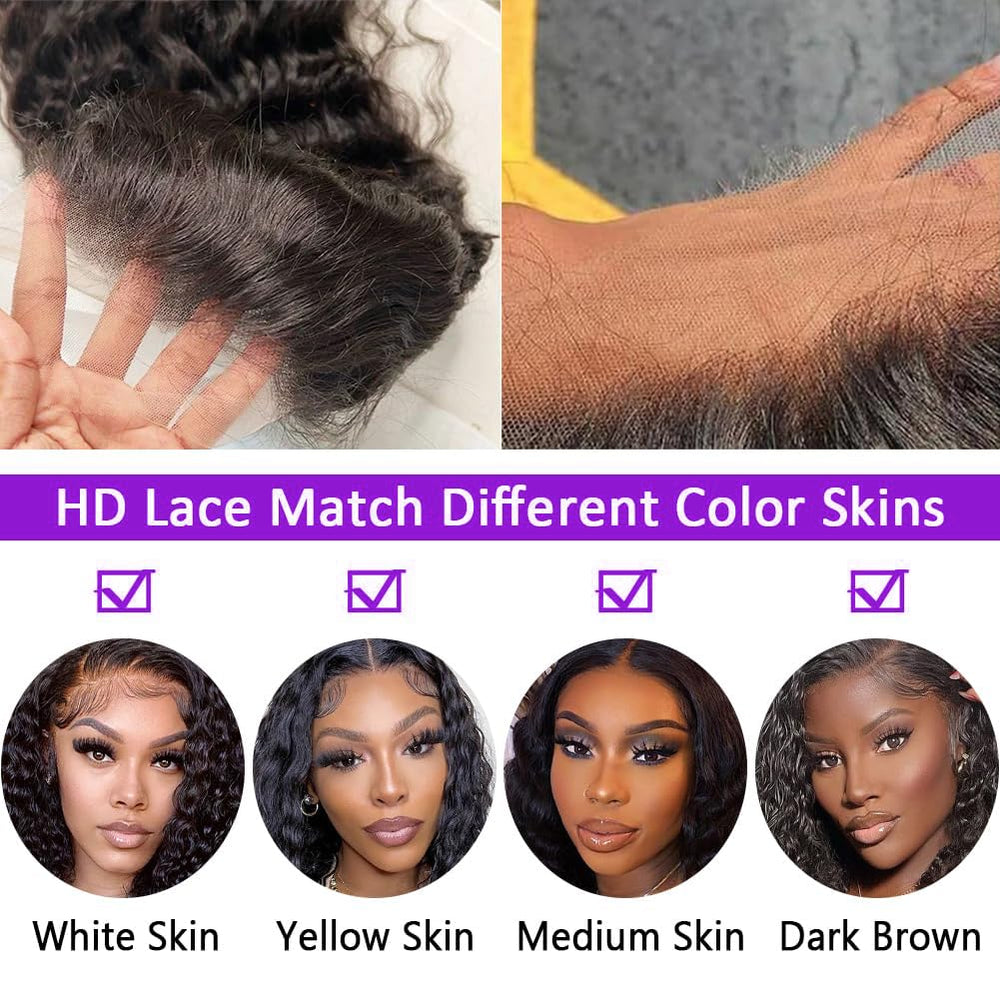 Gaishi HD transparent lace-front wig ear-to-ear for seamless blending.
