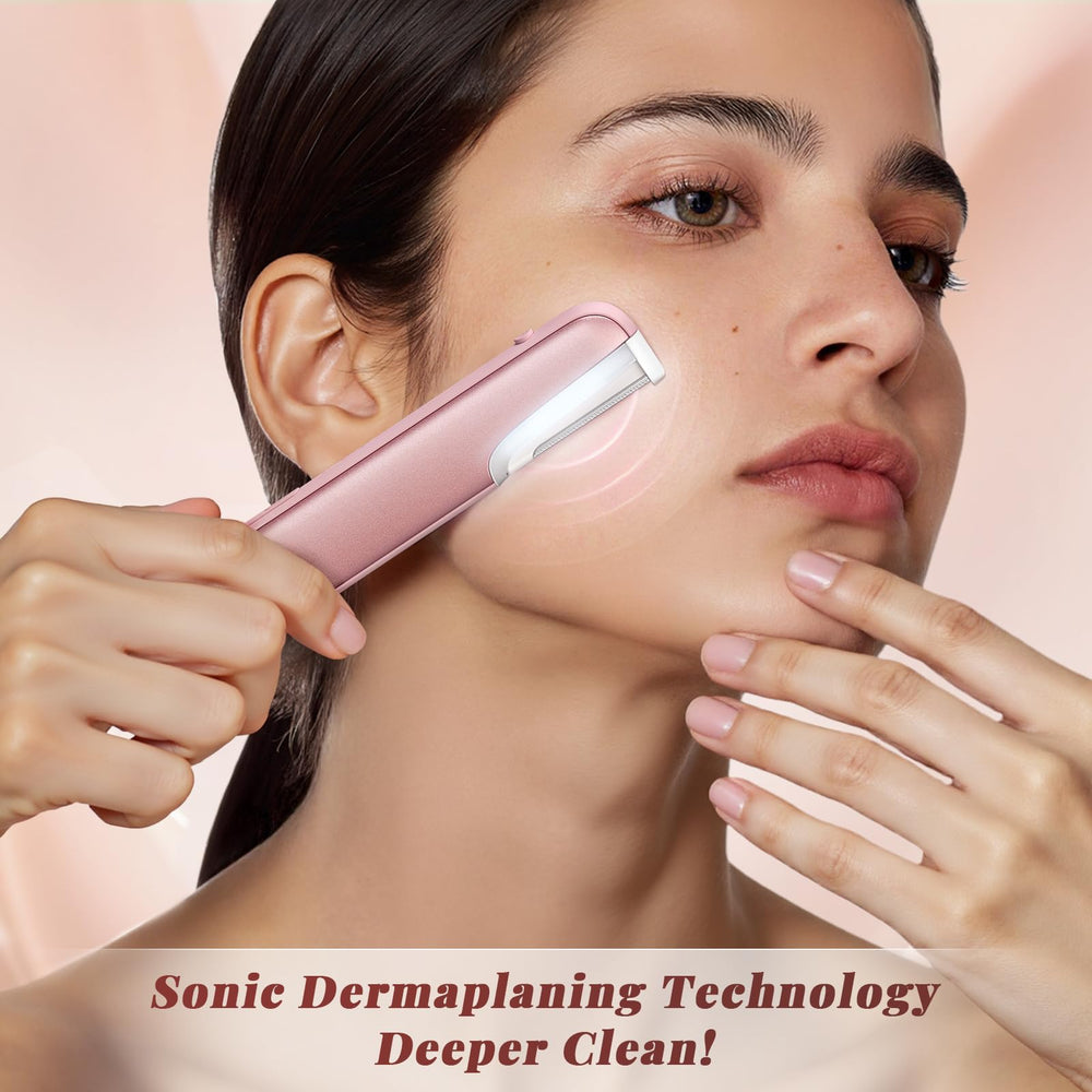 Galtxen pink dermaplaning tool with replaceable blades for hygienic hair removal
