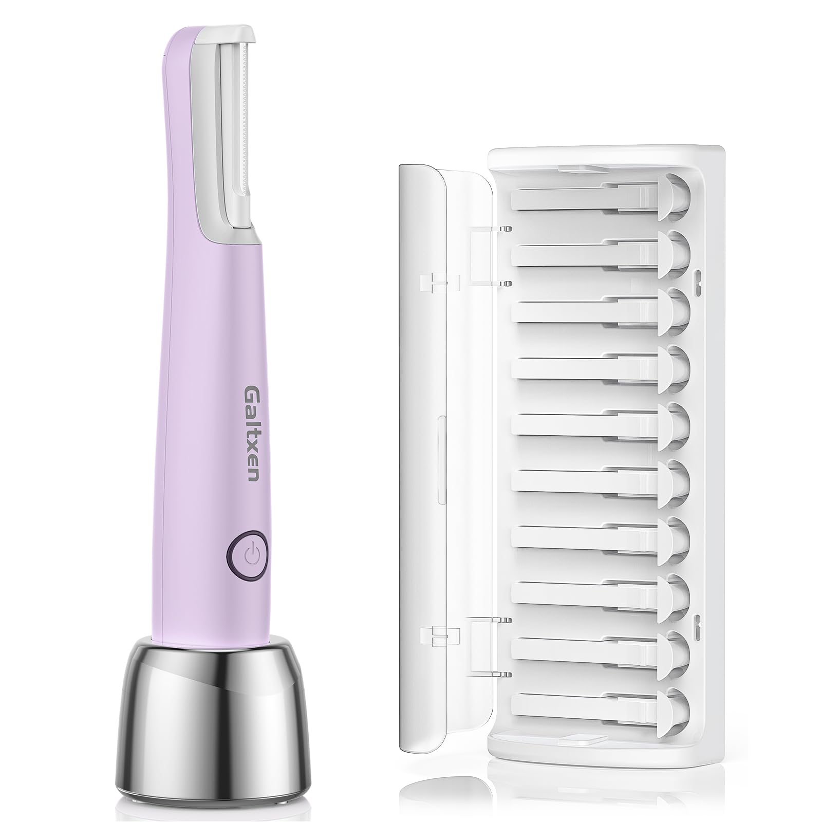 Galtxen sonic dermaplaning tool front view purple for smoother skin prep