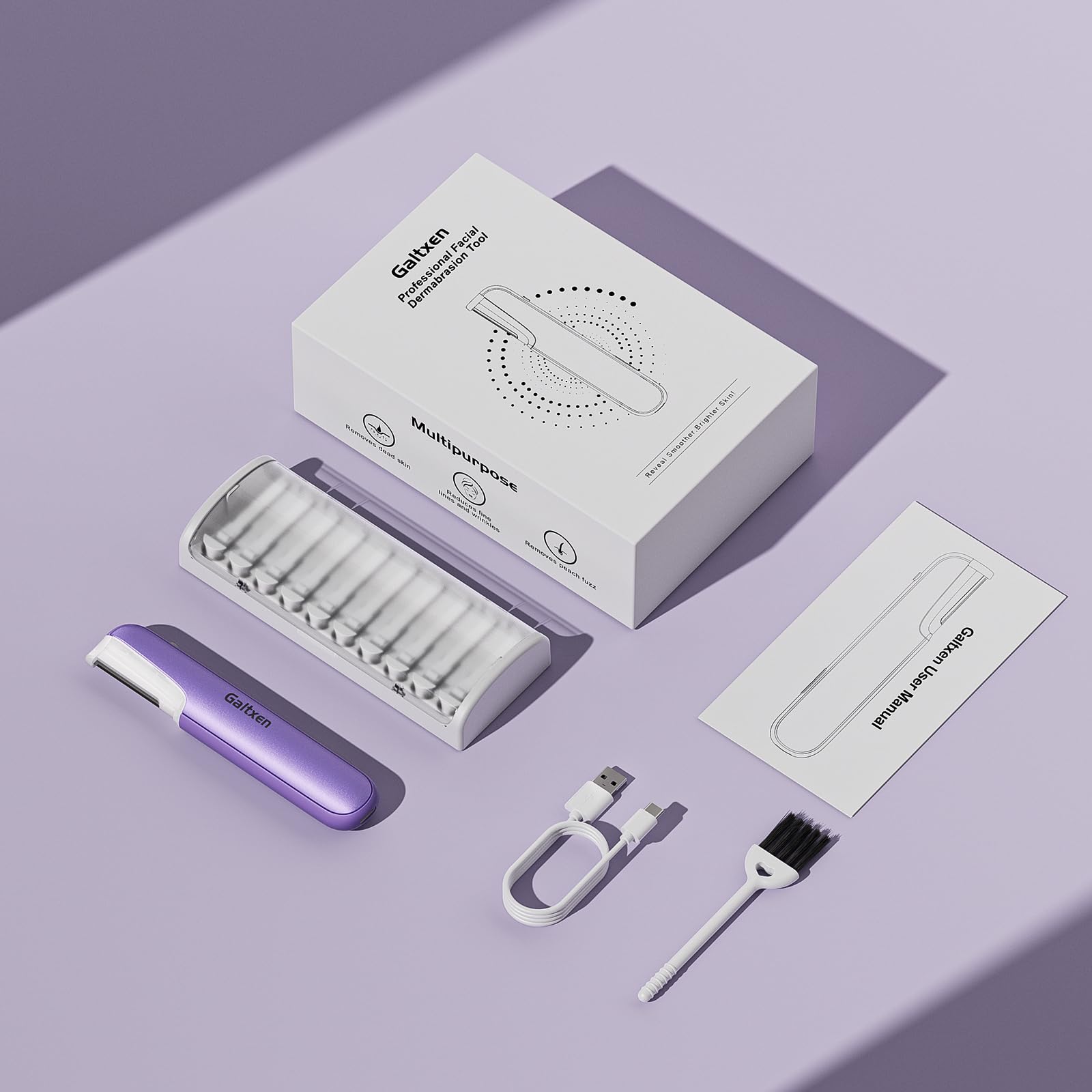 Galtxen travel-compact dermaplaning kit, TSA-friendly, ideal for trips.