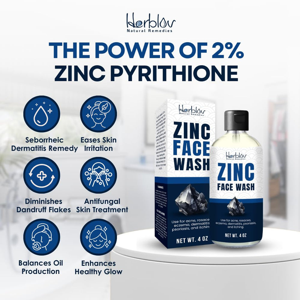 Ganskin 2 Percent Zinc Face Wash bottle pump demonstrating versatile facial cleansing