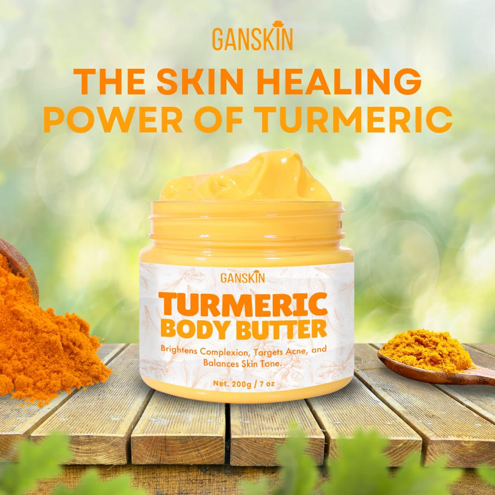 Ganskin Turmeric whipped body butter jar moisturizing for radiant skin