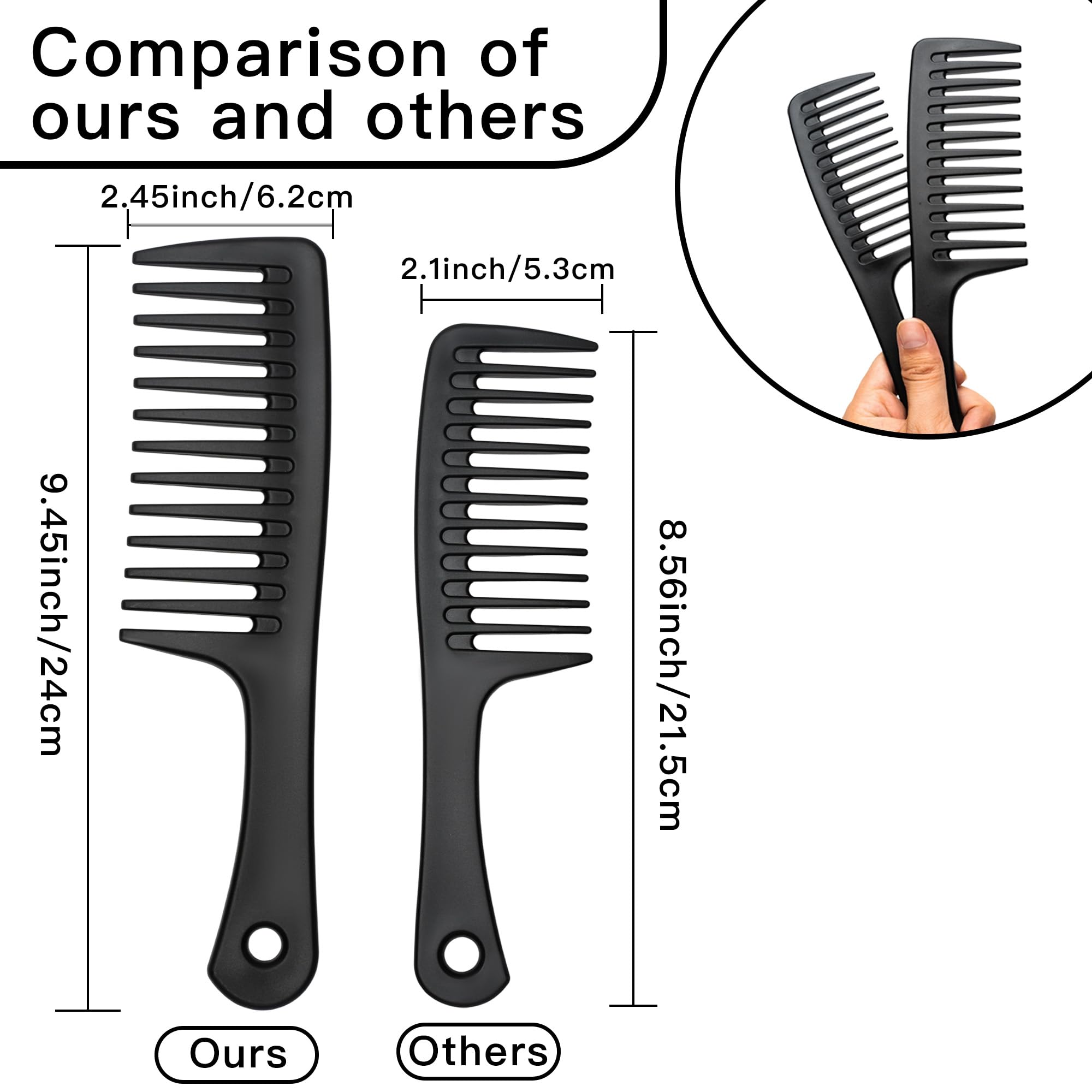 GAONSWOE wide-tooth comb smooth glide supports gentle scalp care
