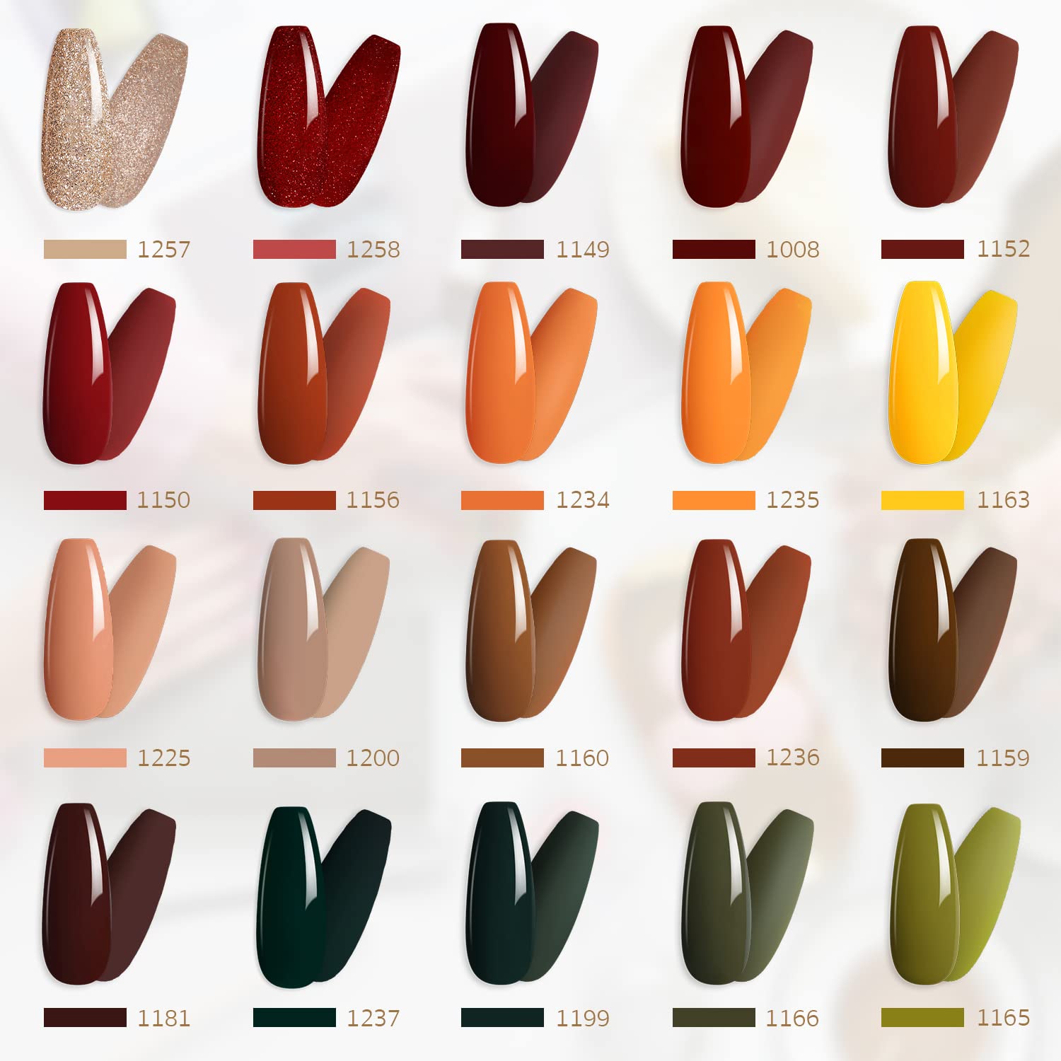 GAOY gel nail polish set bottle close-up showing pigmentation and packaging