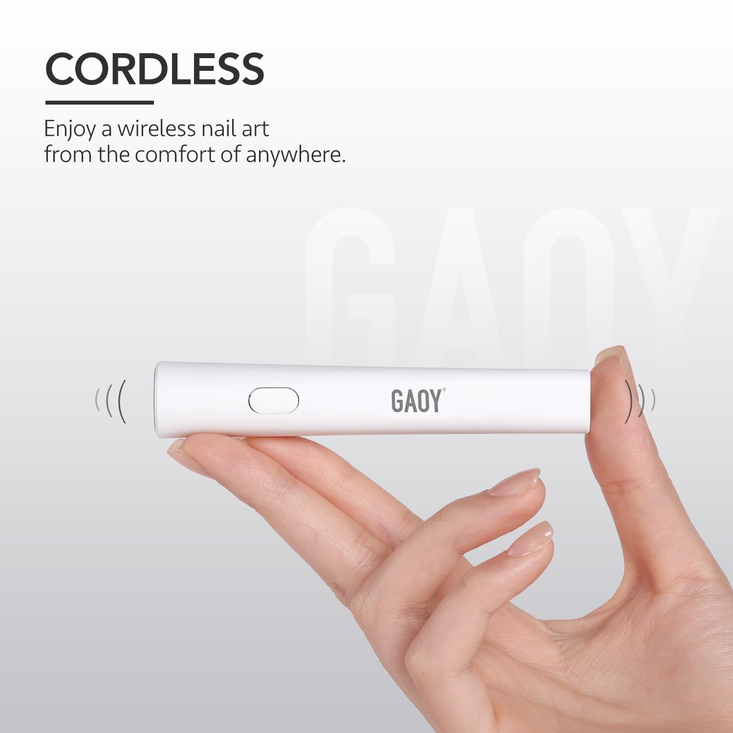 GAOY handheld UV light supports all-scenario gel manicure and intricate nail art.