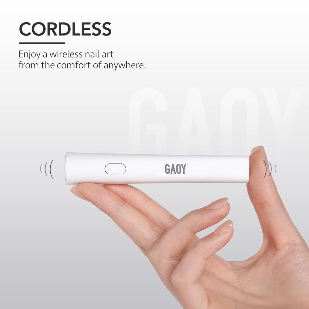 GAOY handheld UV light supports all-scenario gel manicure and intricate nail art.