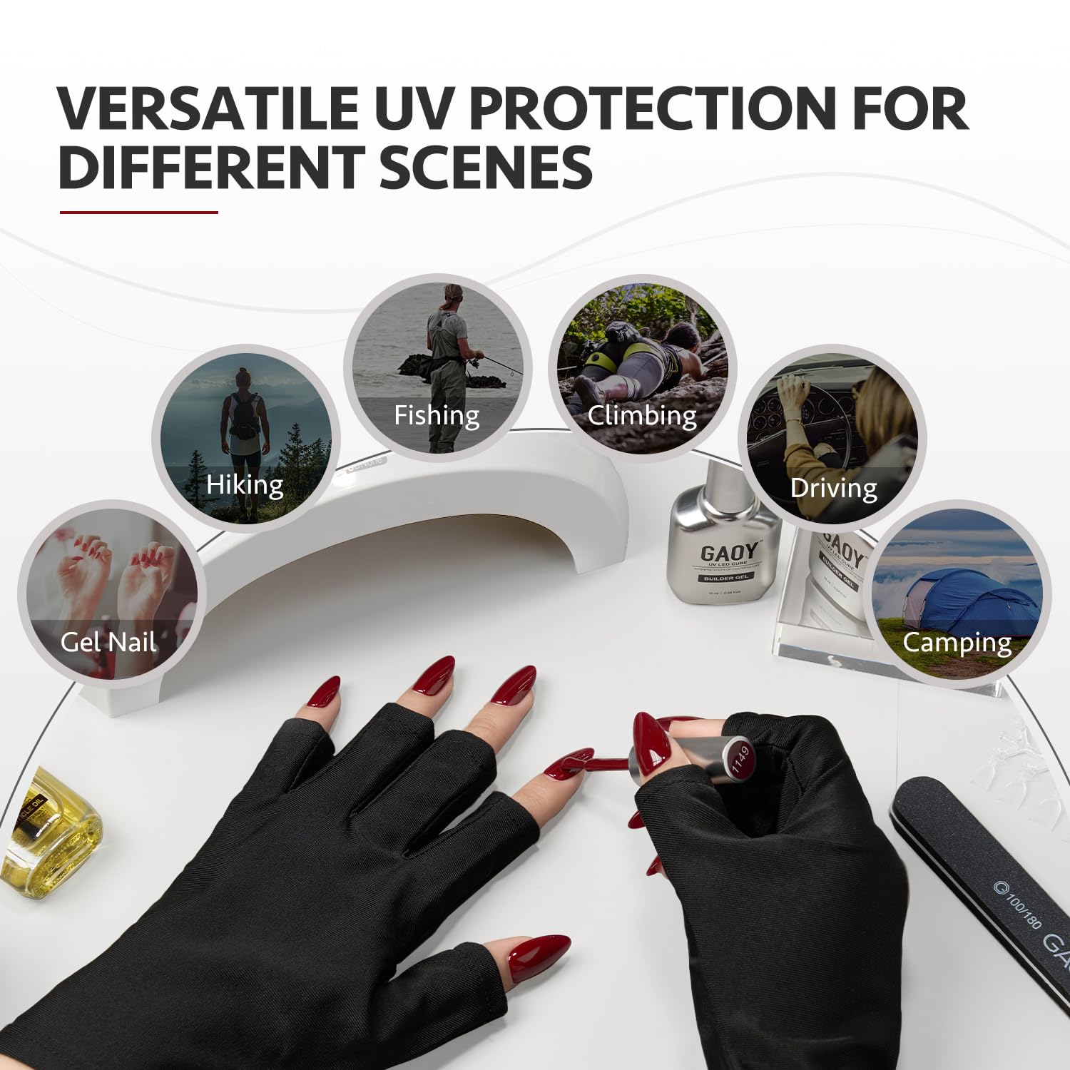 GAOY easy-care gloves wash repeatedly without losing UV protection.