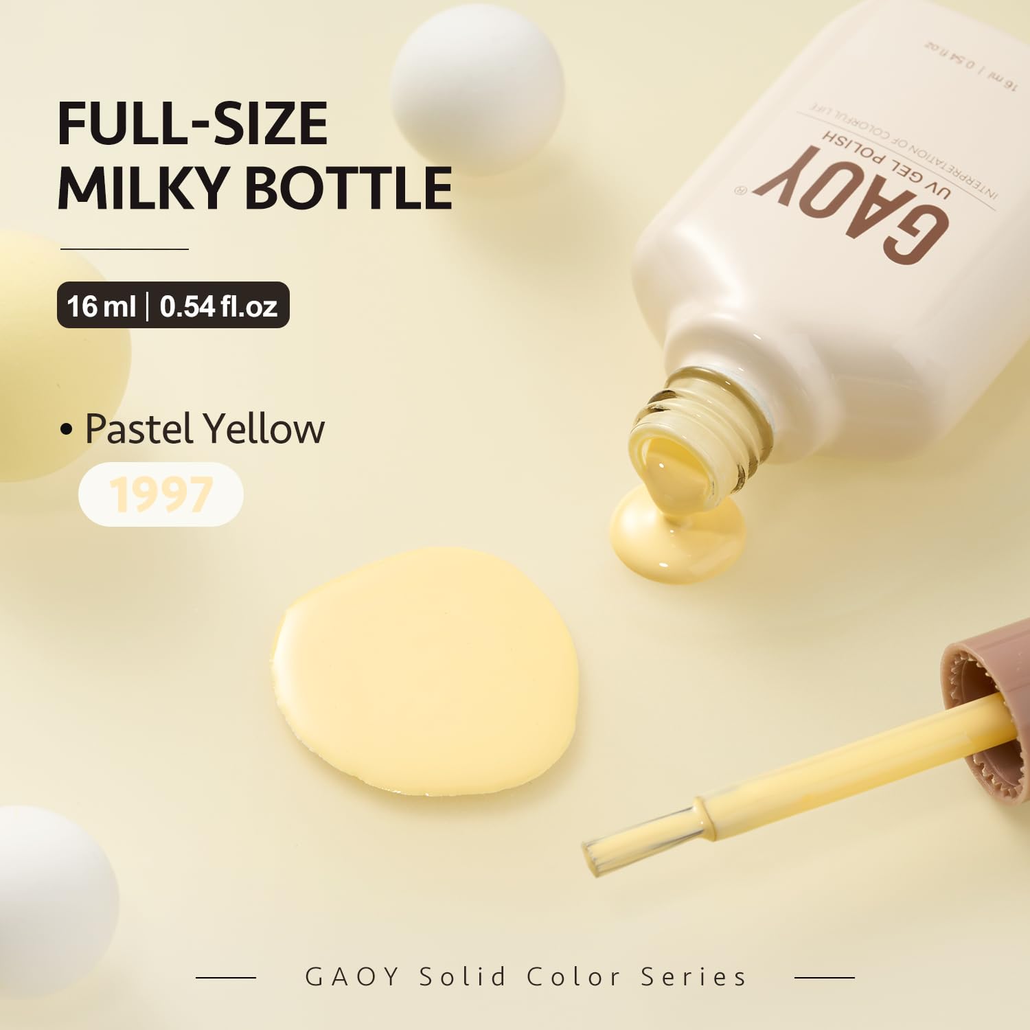 GAOY gel polish works with base/top coats for a lasting glossy finish.