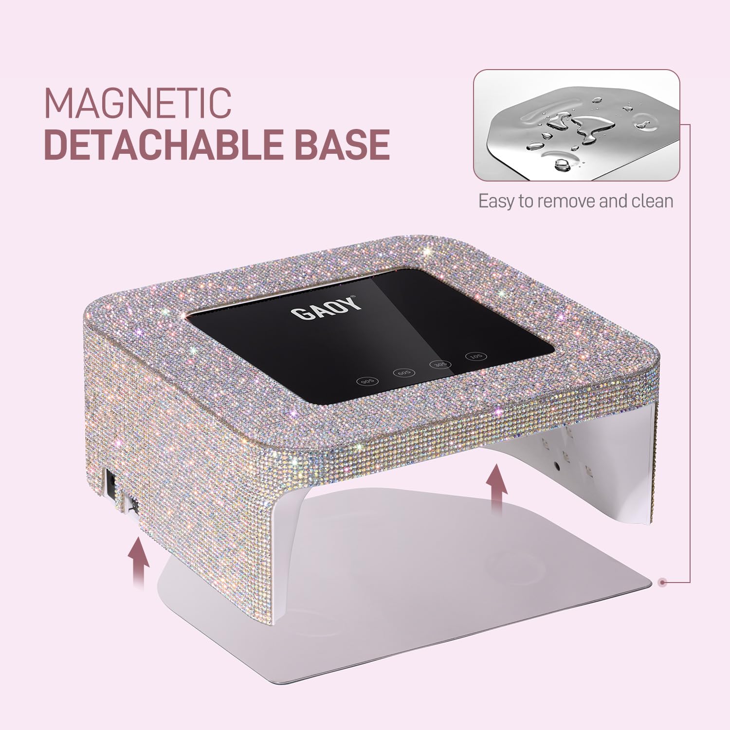 GAOY auto-sensor cordless nail dryer enables hands-free operation.