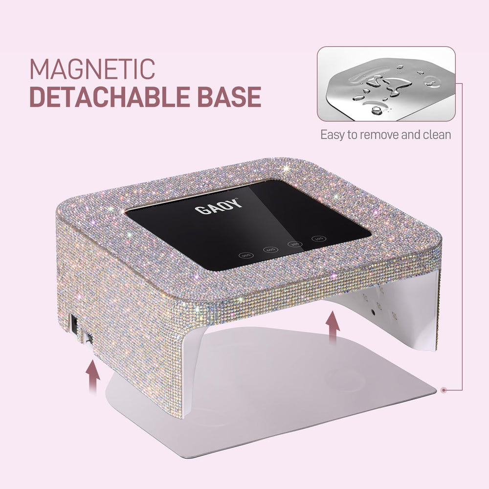 GAOY auto-sensor cordless nail dryer enables hands-free operation.