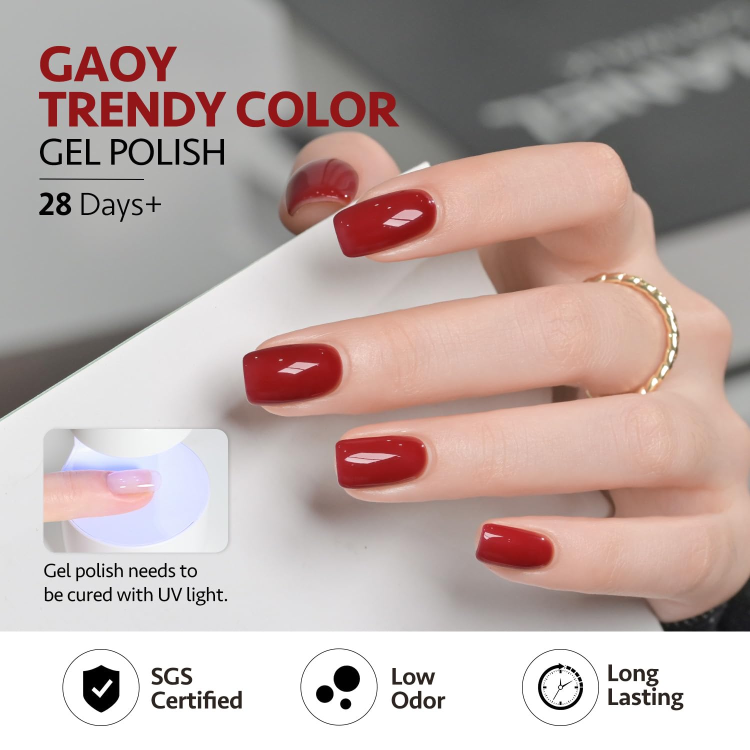 GAOY base coat prep promotes smooth adhesion and even color.