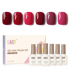 GAOY Berry Collection nails gloss closeup with rich color and salon shine