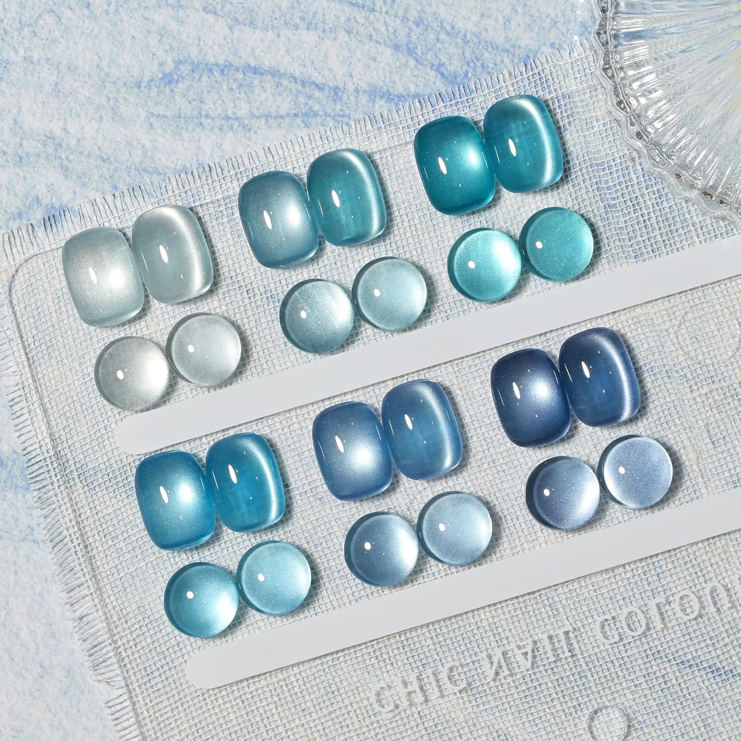 GAOY Blue Gel Nail Polish application close-up showing even color.