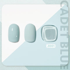 GAOY Blue Gel Nail Polish brush application shows smooth, even color.