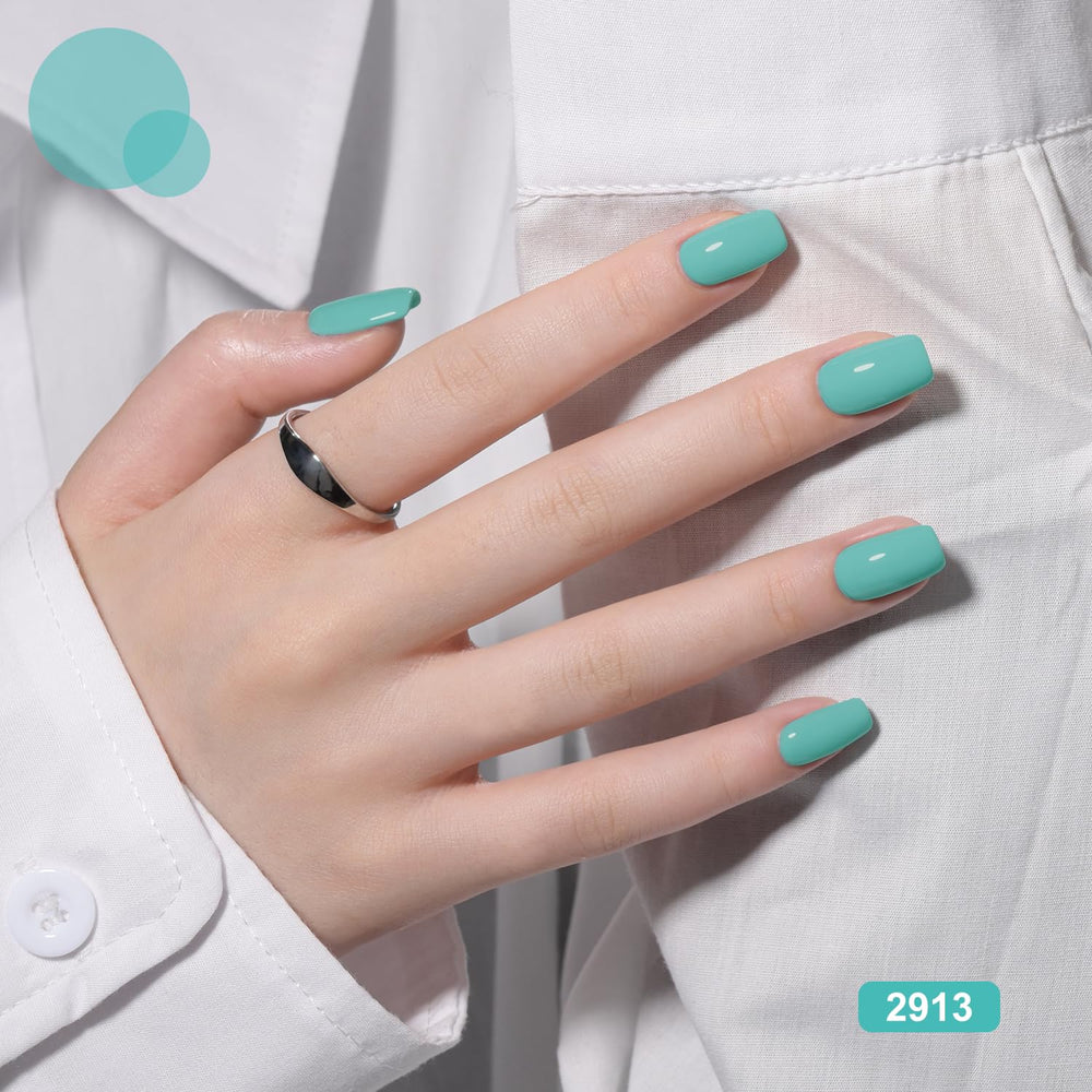 GAOY Blue Gel Nail Polish glossy finish option for a high-shine professional look