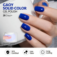 GAOY Blue Gel Nail Polish matte finish option for a chic velvet appearance