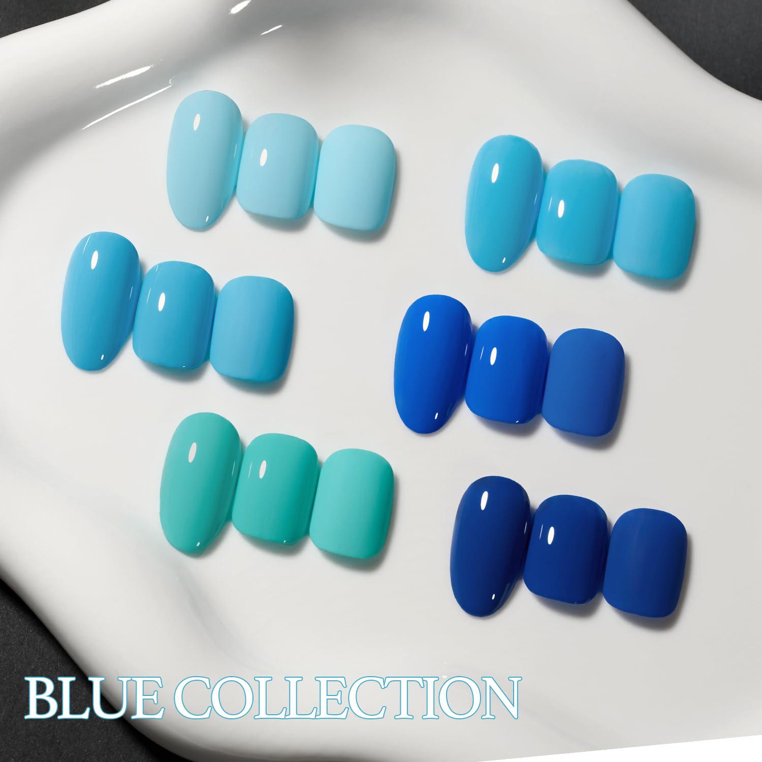 GAOY Blue Gel Nail Polish kit preps nails with buffing for improved adhesion