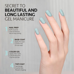 GAOY Blue Gel Nail Polish nails after application show a glossy finish.