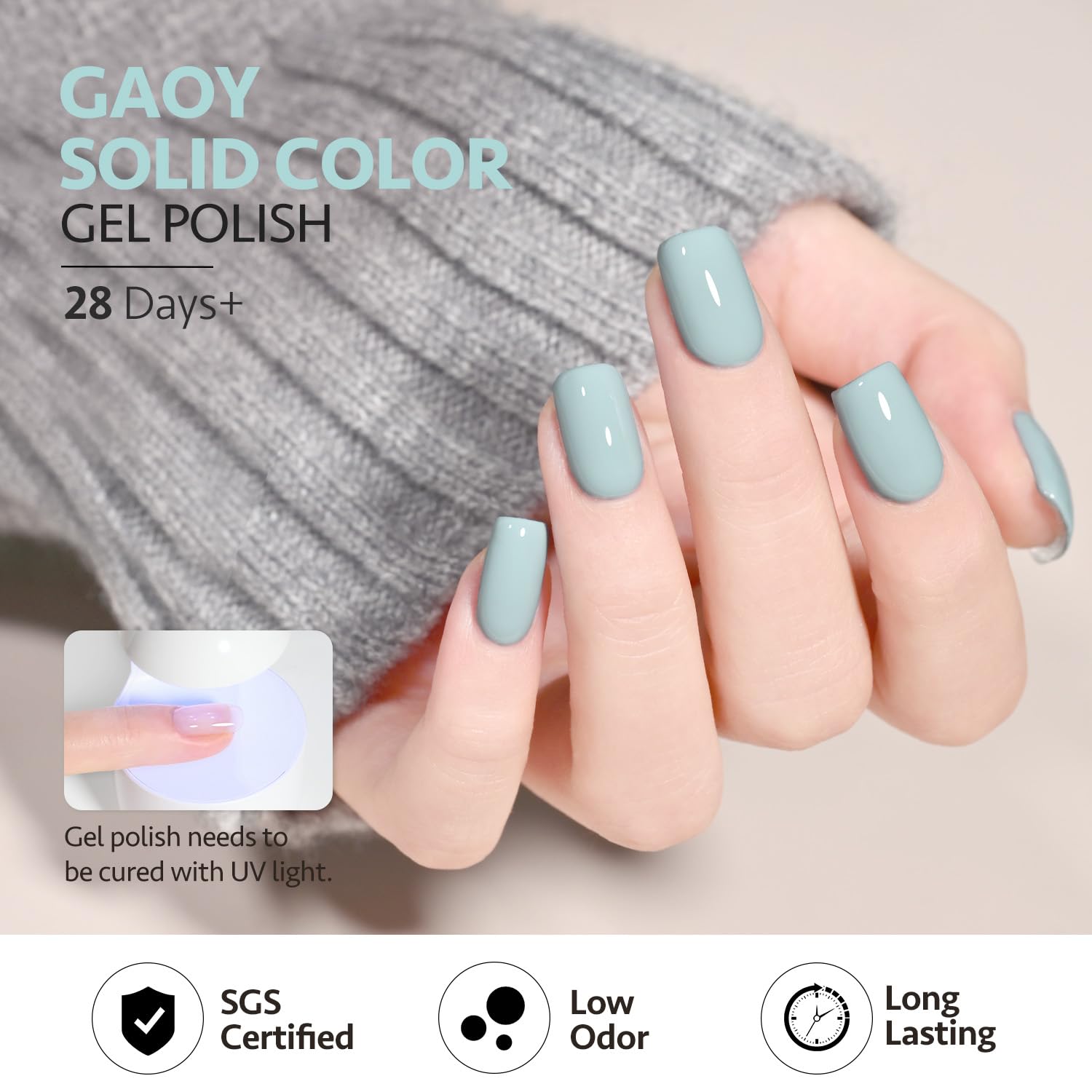 GAOY Blue Gel Nail Polish swatches display rich, fade-resistant color options.