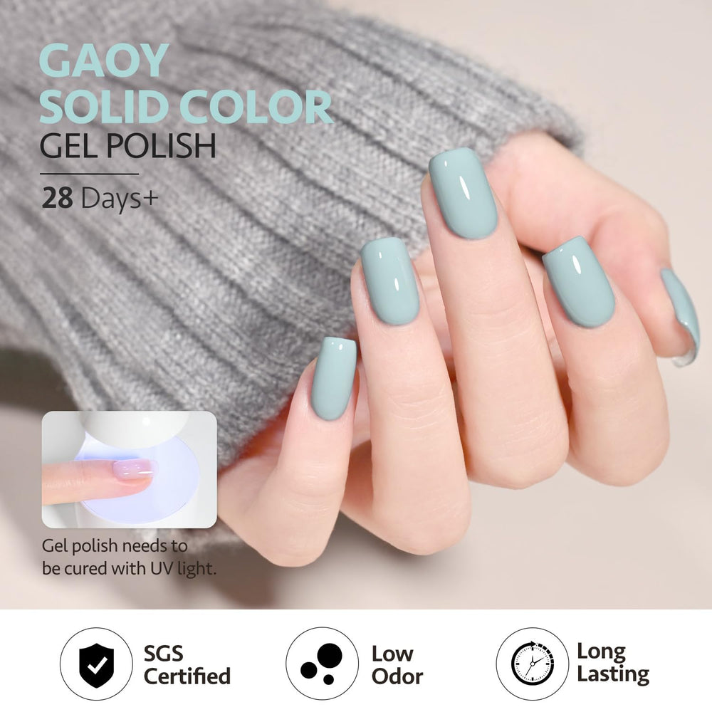 GAOY Blue Gel Nail Polish swatches display rich, fade-resistant color options.
