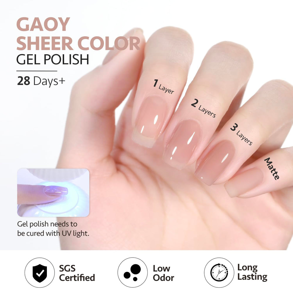 GAOY Brillo suave y acabado translúcido para uñas