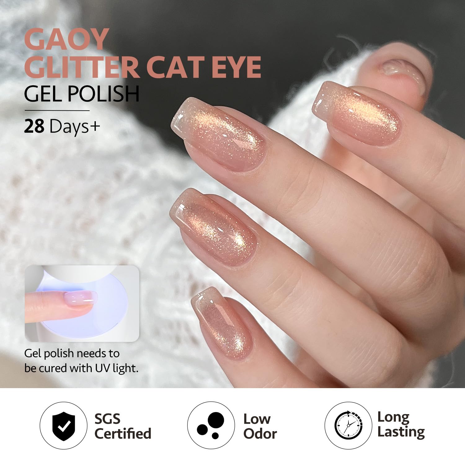 GAOY Cat Eye color palette with six gel colors for versatile looks.