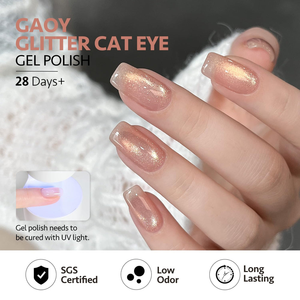 GAOY Cat Eye color palette with six gel colors for versatile looks.