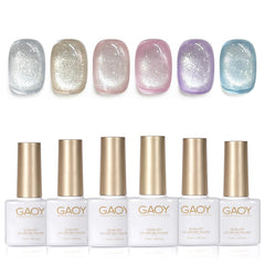 GAOY Cat Eye gel polish set colors for versatile at-home manicure with shimmering options.