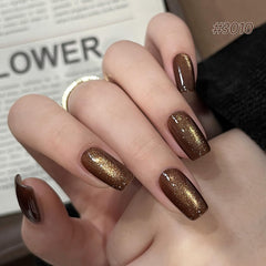 GAOY Cat Eye amber glitter swatch highlighting Maillard-inspired shimmer.