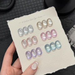 GAOY Cat Eye magnet pattern demonstrates customizable nail art before curing.