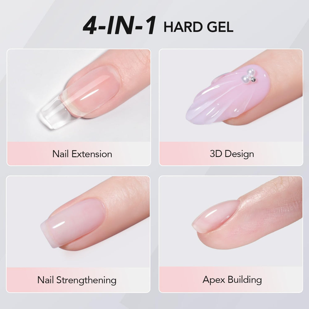GAOY clear builder gel delivers a seamless natural look