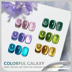 GAOY Galaxy holographic palette creates color-shift nails for dynamic nail art.