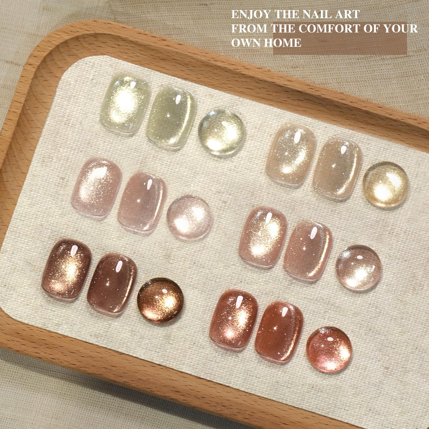 GAOY coral holographic cat-eye gel for vibrant summer nails.