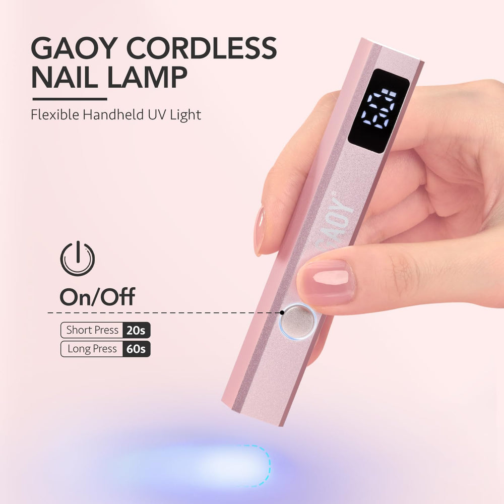 GAOY cordless nail lamp front rose gold design with fast curing potential