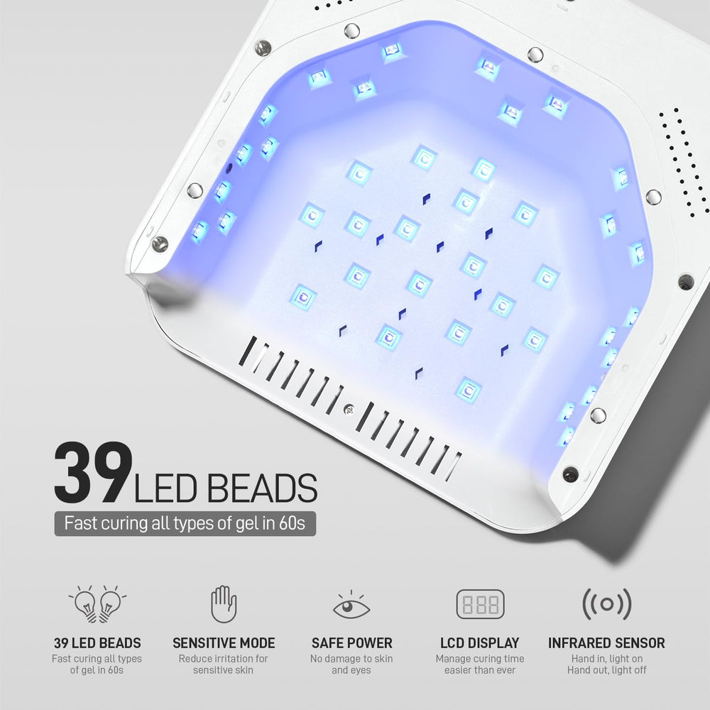 GAOY cordless UV LED nail lamp fast curing action for efficient gel drying.