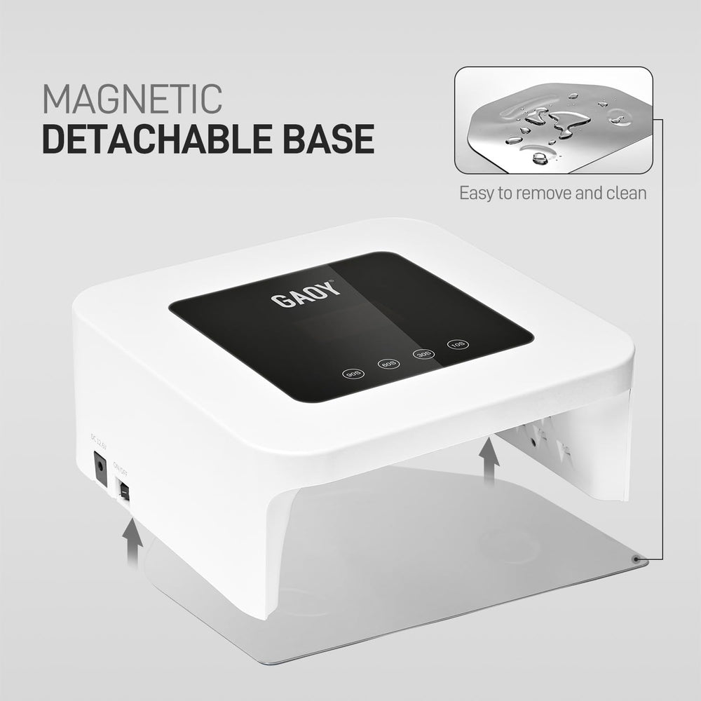 GAOY cordless UV LED nail lamp sensitive mode for low-heat curing.
